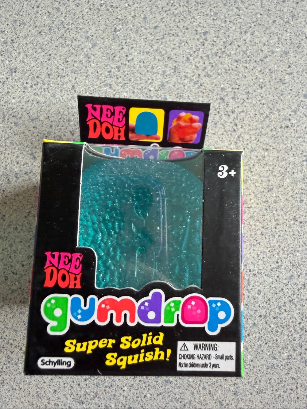 New Nee Doh Schylling Gumdrop Super Solid Squish Blue Textured Squishy Squeeze